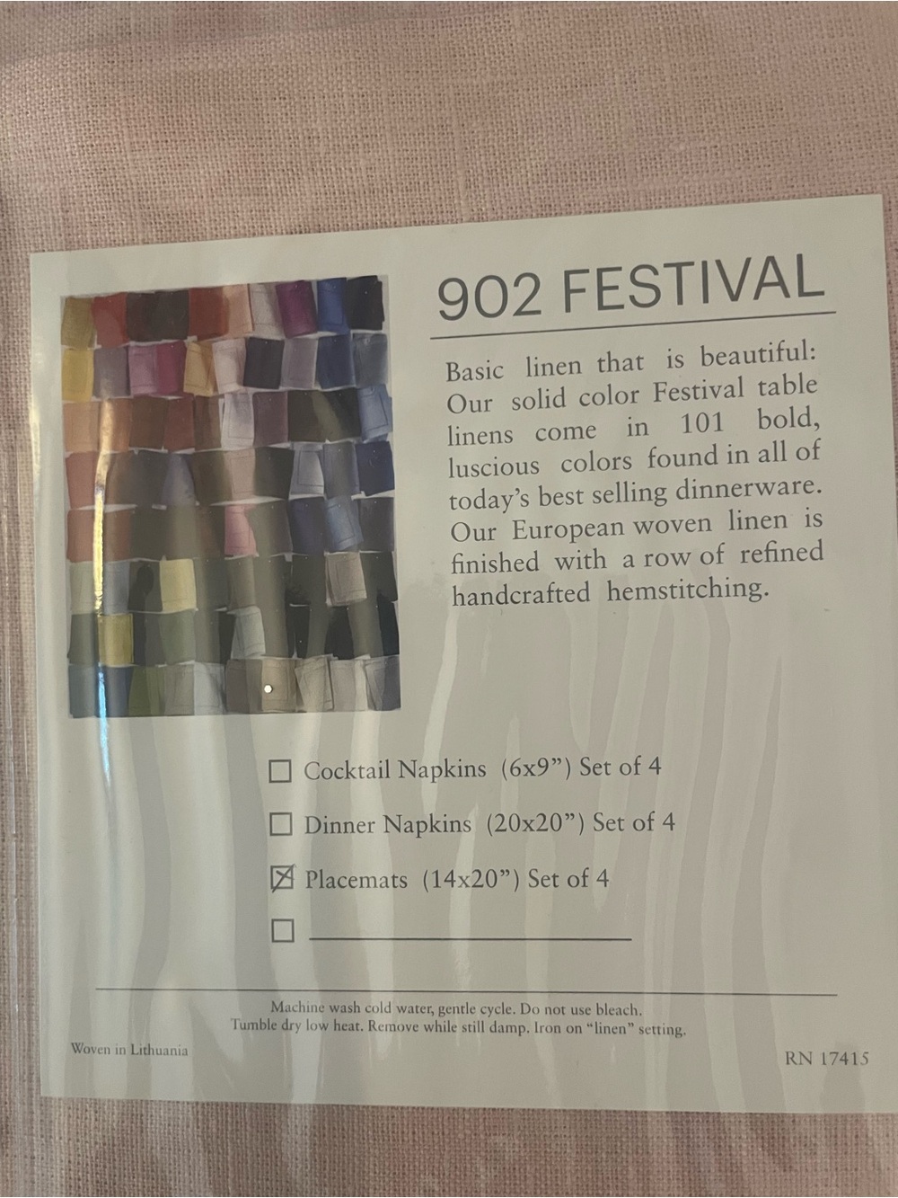 Six (6) SFERRA Festival - Petal Linen Placemats - Picture 5 of 9